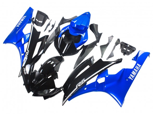 Carénages Moto Yamaha YZF 600 R6 2006-2007 - Bleu Noir Brillant