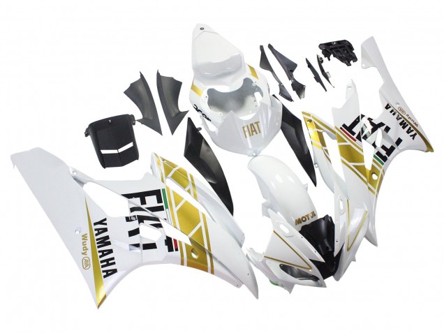 Carénages Moto Yamaha YZF 600 R6 2006-2007 - Blanc Or Noir Fiat