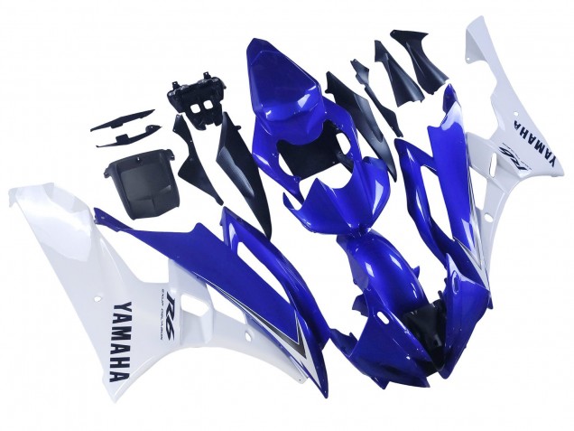 Carénages Moto Yamaha YZF 600 R6 2006-2007 - Blanc Bleu Noir