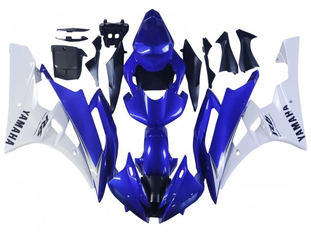 Carénages Moto Yamaha YZF 600 R6 2006-2007 - Blanc Bleu Noir