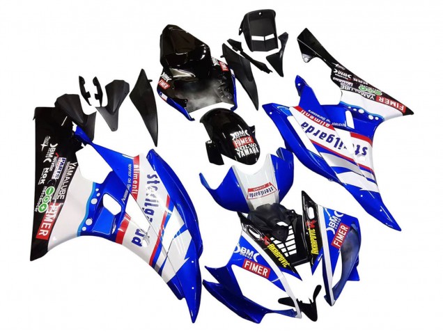 Carénages Moto Yamaha YZF 600 R6 2006-2007 - Blanc Bleu Noir Fimer Volvo Yamalube Sterilgarda