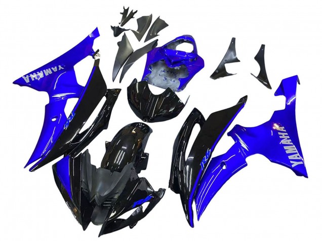 Carénages Moto Yamaha YZF 600 R6 2008-2016 - Bleu Noir Brillant