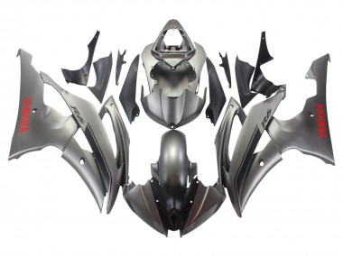 Meilleurs Carénages Moto Yamaha YZF 600 R6 2008-2016 - Gris Mat Rouge Décalque