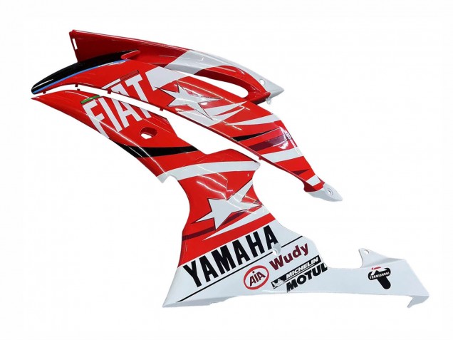 Carénages Moto Yamaha YZF 600 R6 2008-2016 - Blanc Rouge Noir Fiat Acer