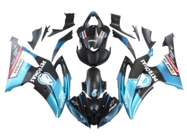 Meilleurs Carénages Moto Yamaha YZF 600 R6 2008-2016 - Bleu Clair Noir Mat Petronas ENEOS