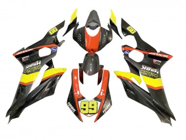 Meilleurs Carénages Moto Yamaha YZF 600 R6 2008-2016 - Jaune Orange Noir Fibre de Carbone Style