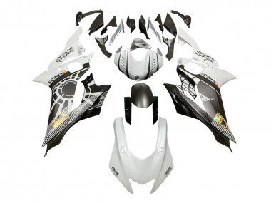 Meilleurs Carénages Moto Yamaha YZF 600 R6 2017-2023 - Blanc Gris Noir Mat ENEOS Semakin Didepan