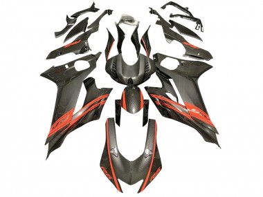 Meilleurs Carénages Moto Yamaha YZF 600 R6 2017-2023 - Rouge Noir Fibre de Carbone Style