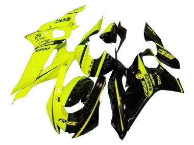 Meilleurs Carénages Moto Yamaha YZF 600 R6 2017-2023 - Jaune Néon Noir Brillant Diviser
