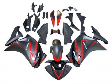 Meilleurs Carénages Moto Honda CBR250RR 2011-2015 - Noir Mat Rouge Bande