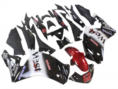 Meilleurs Carénages Moto Honda CBR250RR 2011-2015 - Noir Brillant Blanc West Rouge HRC 62