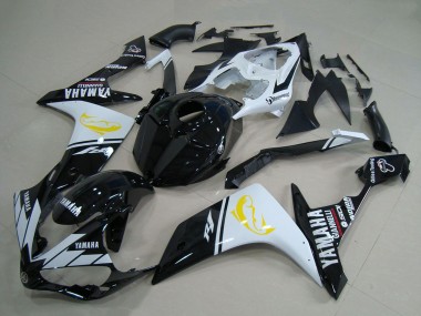 Meilleurs Carénages Moto Yamaha YZF R1 2007-2008 - Blanc Noir Jaune Dauphin