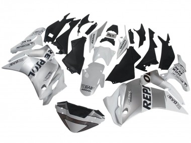 Meilleurs Carénages Moto Honda CBR250RR 2011-2015 - Argent Blanc Noir Repsol