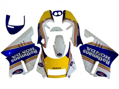 Meilleurs Carénages Moto Honda NSR250 1994-1996 - Blanc Bleu Jaune Or Rothmans