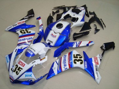 Meilleurs Carénages Moto Yamaha YZF R1 2007-2008 - Blanc Bleu Rouge Noir Volvo Sterilgarda Yamalube Fimer 35