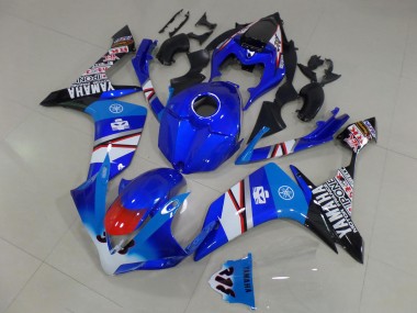 Meilleurs Carénages Moto Yamaha YZF R1 2007-2008 - Bleu Blanc Rouge Noir