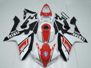 Meilleurs Carénages Moto Yamaha YZF R1 2007-2008 - Blanc Rouge Noir Brillant