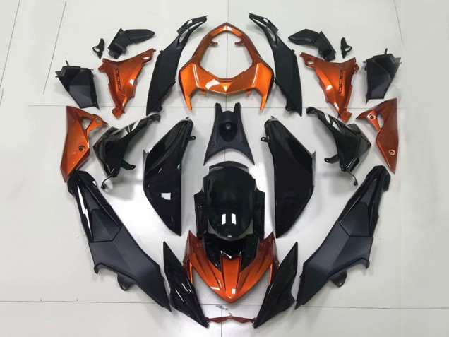 Carénages Moto Kawasaki Z1000 2014-2019 - Orange Noir Brillant Noir Mat