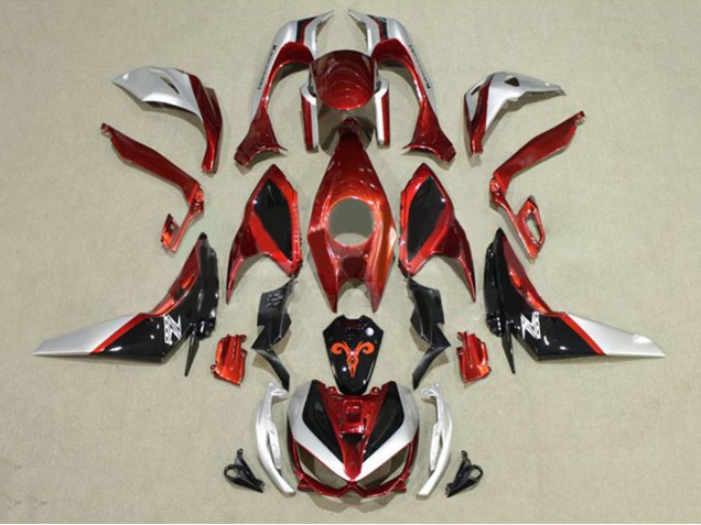 Carénages Moto Kawasaki Z1000 2014-2019 - Rouge Argent Noir