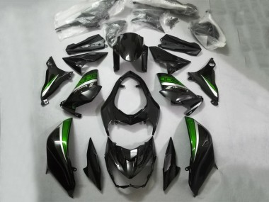 Meilleurs Carénages Moto Kawasaki Z800 2013-2018 - Noir Brillant Vert Argent
