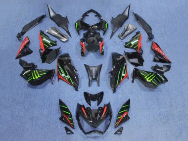 Meilleurs Carénages Moto Kawasaki Z800 2013-2018 - Noir Rouge Vert