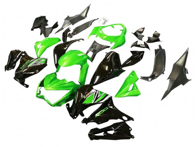 Carénages Moto Kawasaki Z800 2013-2018 - Vert Noir Brillant