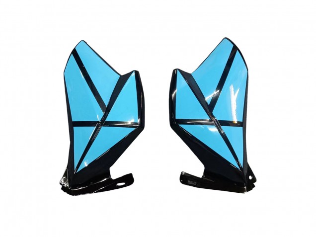 Carénages Moto Kawasaki Z800 2013-2018 - Bleu Clair Noir Brillant