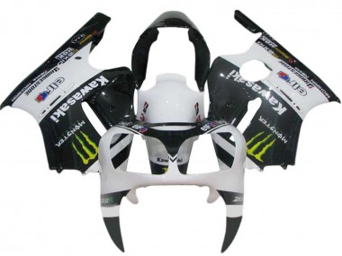 Meilleurs Carénages Moto Kawasaki ZX12R 2000-2001 - Blanc Noir Jaune Elf Monstre