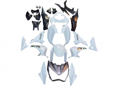 Meilleurs Carénages Moto Kawasaki Z800 2013-2018 - Blanc Vert Argent Noir
