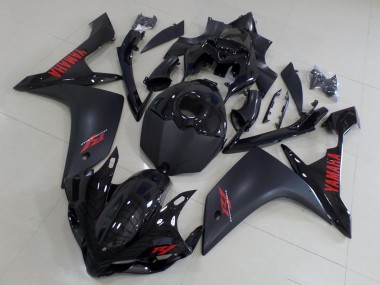 Meilleurs Carénages Moto Yamaha YZF R1 2007-2008 - Noir Brillant Noir Mat Rouge