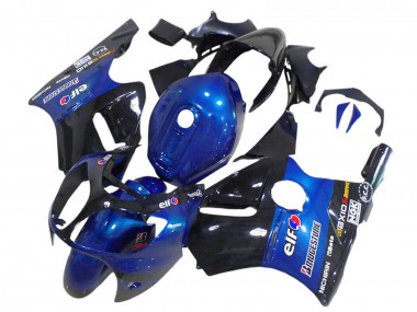 Meilleurs Carénages Moto Kawasaki ZX12R 2000-2001 - Bleu Noir Brillant Elf Bridgestone