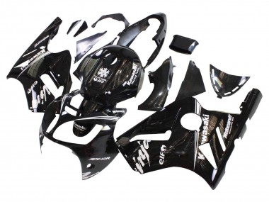 Meilleurs Carénages Moto Kawasaki ZX12R 2000-2001 - Noir Brillant Blanc Elf Neige