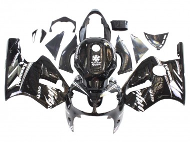 Meilleurs Carénages Moto Kawasaki ZX12R 2000-2001 - Noir Brillant Blanc Elf Neige