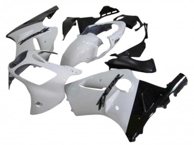 Meilleurs Carénages Moto Kawasaki ZX12R 2000-2001 - Blanc Noir Brillant