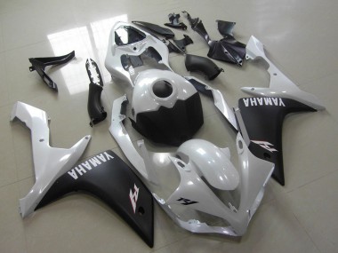 Meilleurs Carénages Moto Yamaha YZF R1 2007-2008 - Blanc Noir Mat