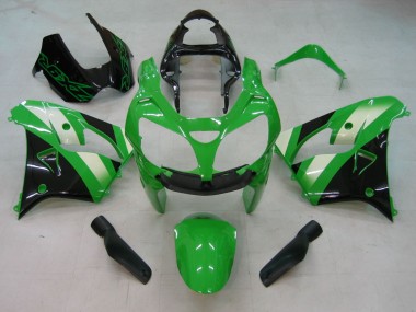 Meilleurs Carénages Moto Kawasaki ZX9R 2000-2001 - Vert Argent Noir