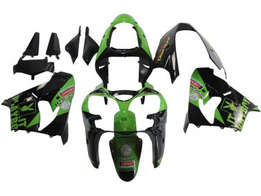 Meilleurs Carénages Moto Kawasaki ZX9R 2000-2001 - Vert Noir Playboy DENSO