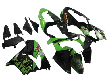 Meilleurs Carénages Moto Kawasaki ZX9R 2000-2001 - Vert Noir Playboy DENSO
