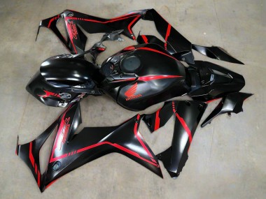 Meilleurs Carénages Moto Honda CBR650R 2019-2020 - Noir Brillant Rouge Bande