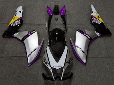 Meilleurs Carénages Moto Aprilia RSV4 1000 2009-2015 - Argent Noir Violet Jaune