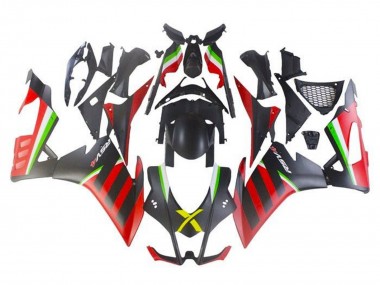 Meilleurs Carénages Moto Aprilia RSV4 1000 2009-2015 - Noir Mat Rouge Vert Bande