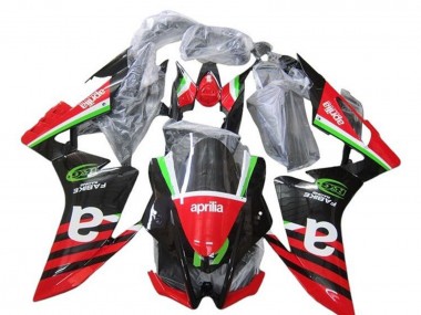 Meilleurs Carénages Moto Aprilia RSV4 1000 2009-2015 - Rouge Vert Noir Bande