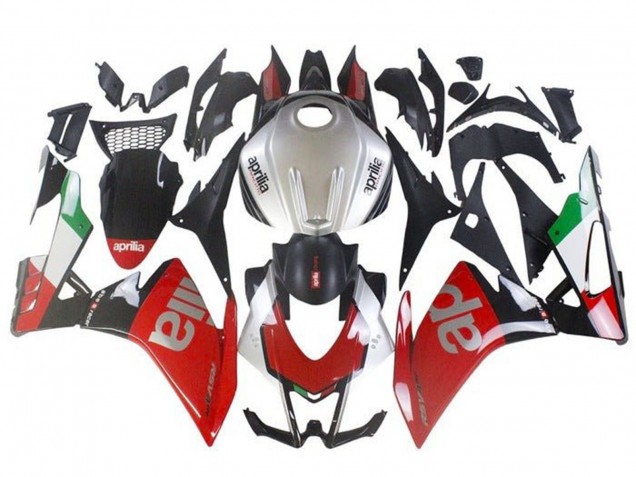 Carénages Moto Aprilia RSV4 1000 2009-2015 - Rouge Argent Noir Vert