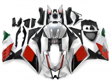 Meilleurs Kits Carénage Moto Aprilia RSV4 1000 2009-2015 - Argent Noir Rouge Vert
