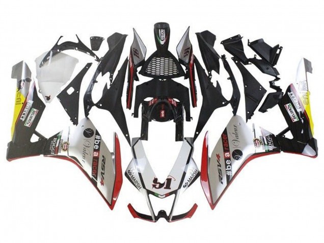 Carénages Moto Aprilia RSV4 1000 2009-2015 - Argent Rouge Vert Jaune Balise