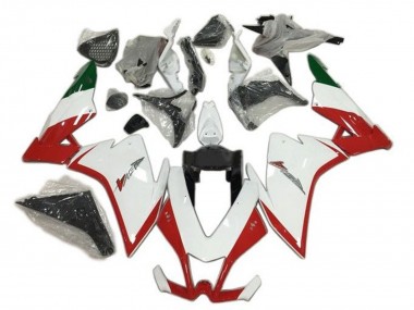 Meilleurs Carénages Moto Aprilia RSV4 1000 2009-2015 - Rouge Blanc Vert