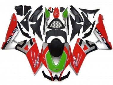 Meilleurs Carénages Moto Aprilia RSV4 1000 2009-2015 - Rouge Argent Vert Noir