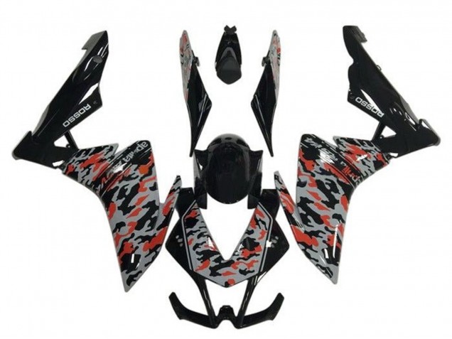 Carénages Moto Aprilia RSV4 1000 2009-2015 - Noir Gris Rouge Camouflage