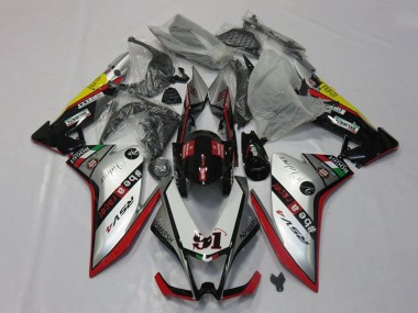 Meilleurs Carénages Moto Aprilia RSV4 1000 2009-2015 - Argent Rouge Noir Jaune