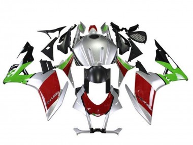 Meilleurs Kits Carénage Moto Aprilia RSV4 1000 2016-2020 - Argent Rouge Noir Vert